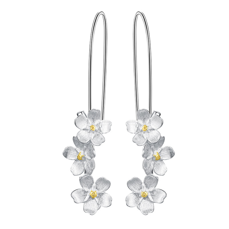 Forget-Me-Not Teardrop Earrings in Sterling Silver – Shrieking Violet Forget-Me-Not Teardrop Earrings in Sterling Silver – Shrieking Violet