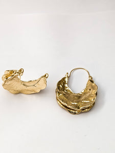 18k Gold Irregular Fulani Chunky Hoop Earrings