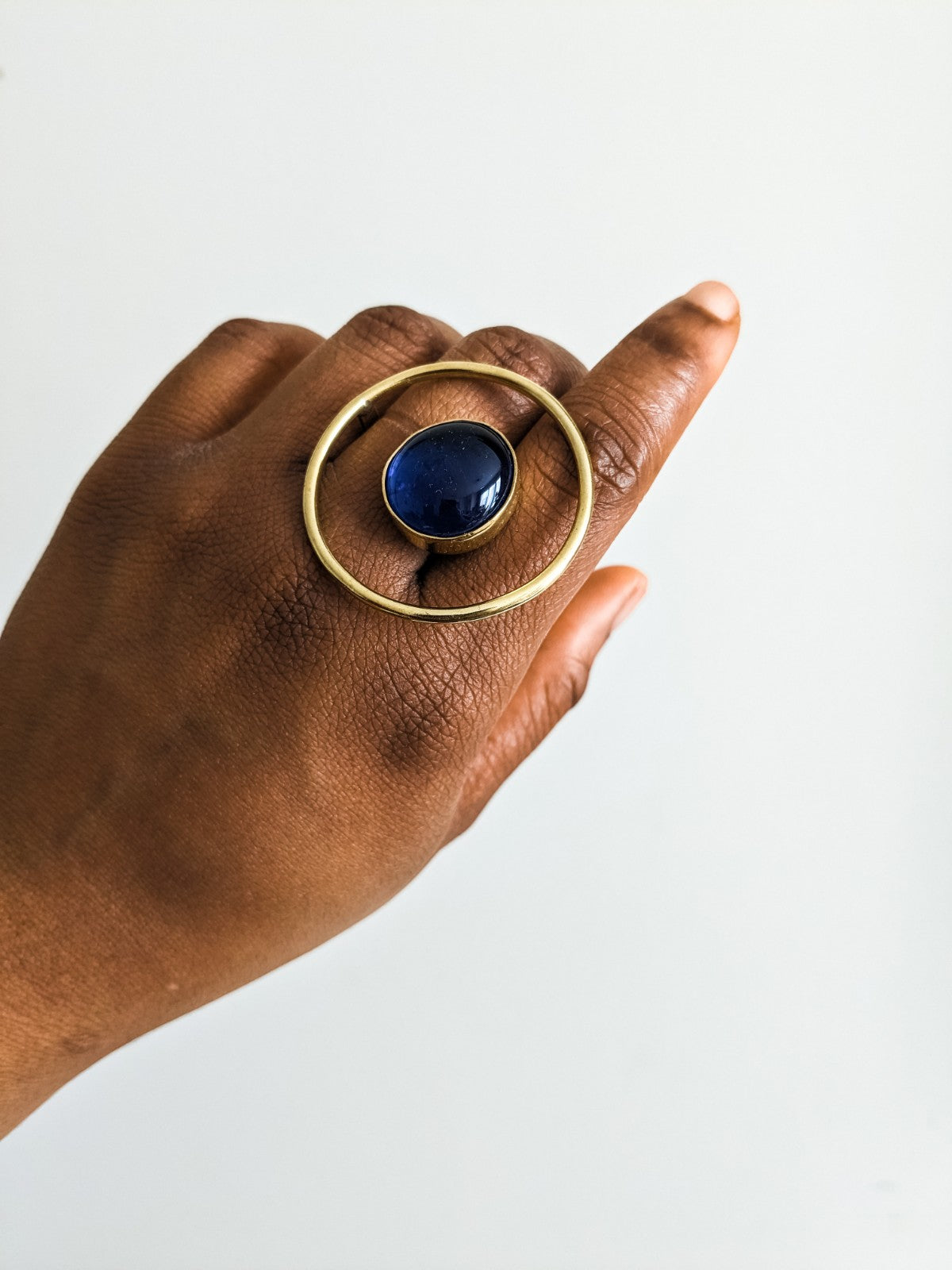 blue statement colourful ring